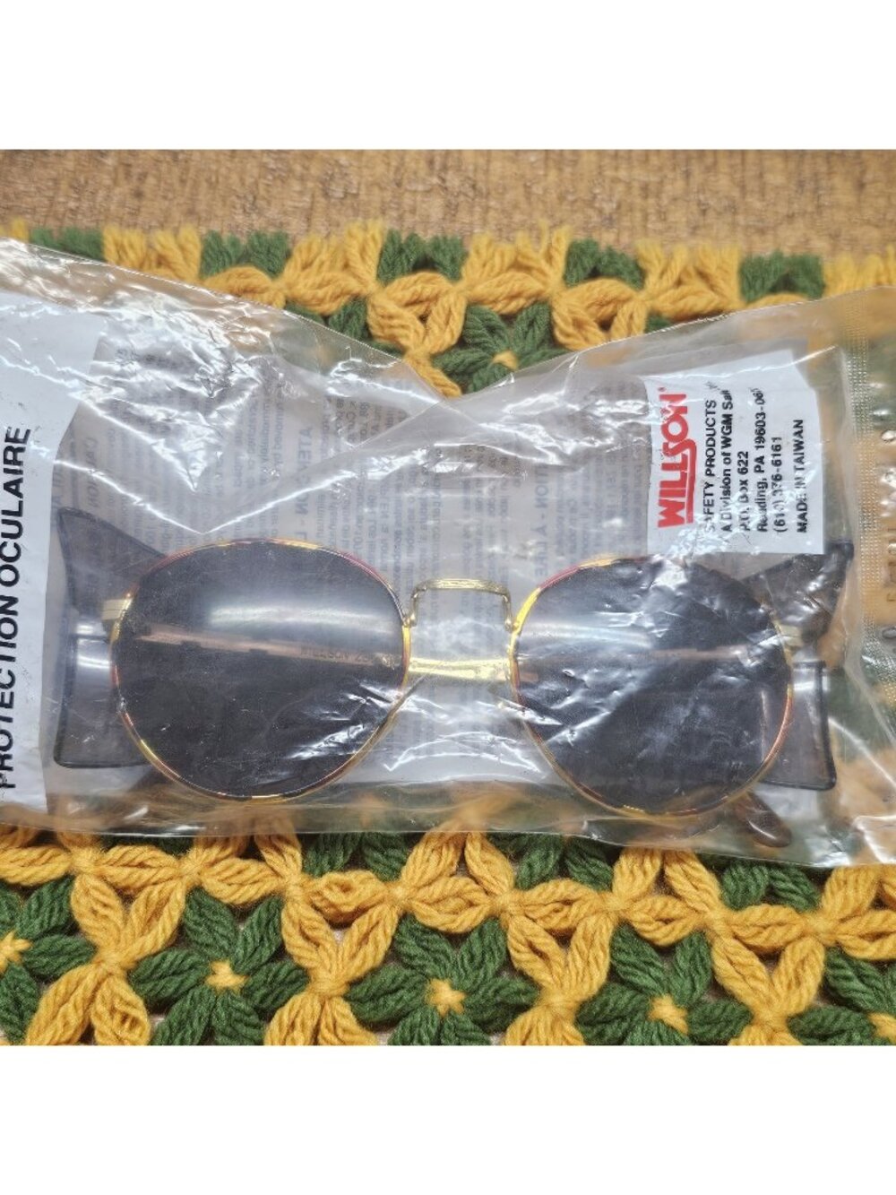 WILLSON VINTAGE RETROSPEC PROTECTIVE EYEWEAR GOLD RIM NIP 55 MM  STEAMPUNK